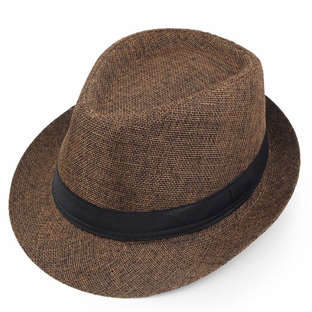 5603 Fedora Hats Short Brim Unisex Summer Beach Style 1920s Party
